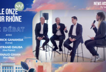 Bertrand Dauba (Axa France), Patrick Ganansia (Cyrus) et Arnaud Gihan (BlackRock) sur le plateau du Onze sur Rhône de News Asset Pro.